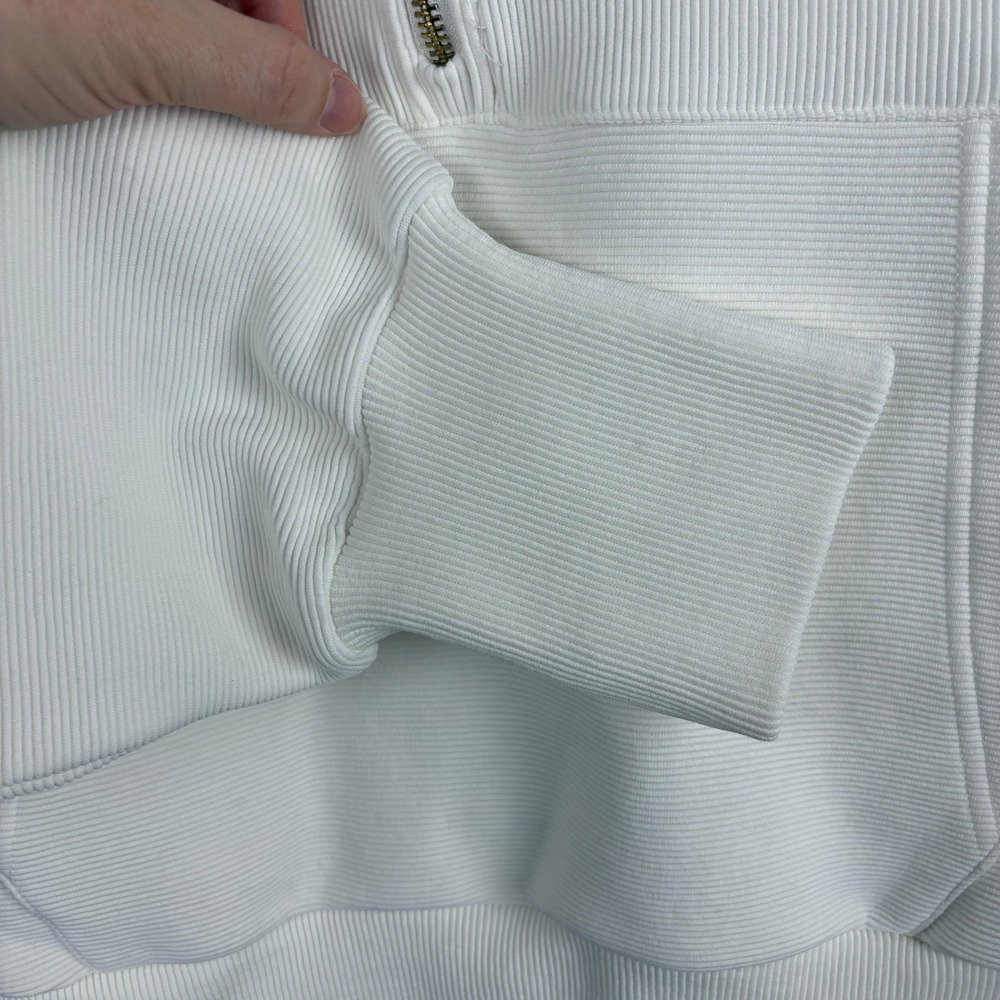 Varley Acadia Half Zip Ivory Ribbed Ottoman Pullover Kangaroo Pocket S - Picture 11 of 11